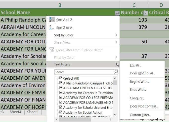 วิธีการเรียงตามตัวอักษรใน Excel 