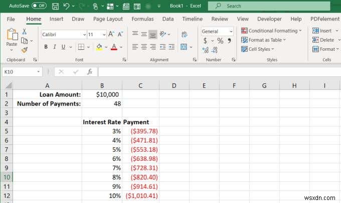 วิธีใช้ฟังก์ชัน PMT ใน Excel 