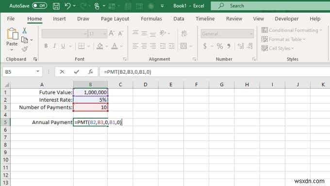วิธีใช้ฟังก์ชัน PMT ใน Excel 