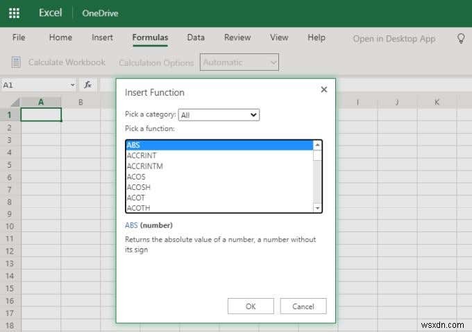 ความแตกต่างระหว่าง Microsoft Excel Online และ Excel สำหรับเดสก์ท็อป 