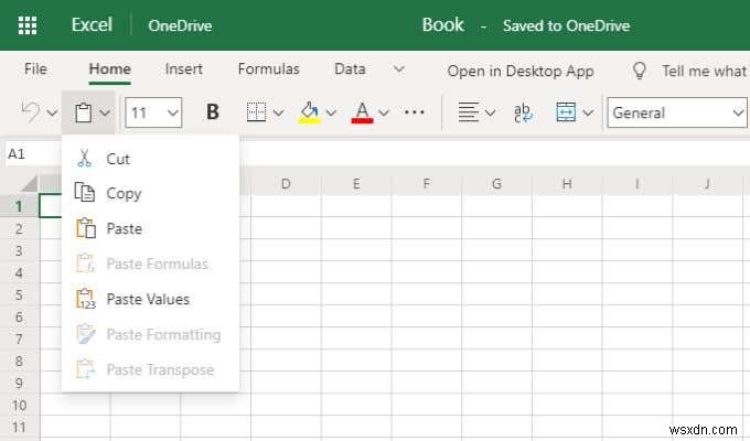 ความแตกต่างระหว่าง Microsoft Excel Online และ Excel สำหรับเดสก์ท็อป 