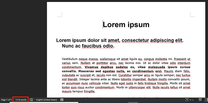 วิธีแสดงจำนวนคำใน Microsoft Word 