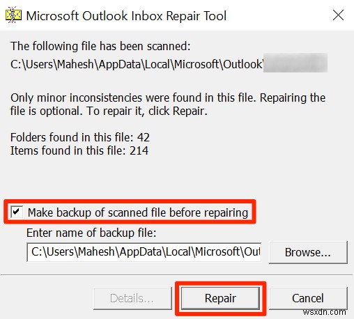 วิธีแก้ไข Outlook ค้างเมื่อโหลดโปรไฟล์ 