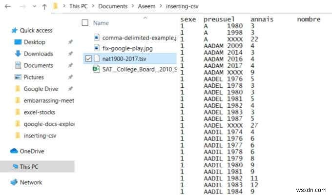 วิธีแทรก CSV หรือ TSV ลงในแผ่นงาน Excel 