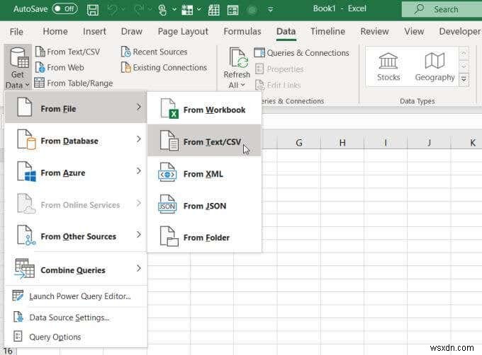 วิธีแทรก CSV หรือ TSV ลงในแผ่นงาน Excel 