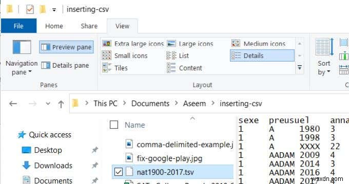 วิธีแทรก CSV หรือ TSV ลงในแผ่นงาน Excel 