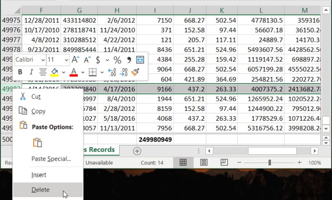 วิธีแก้ไขแถวใน Excel 