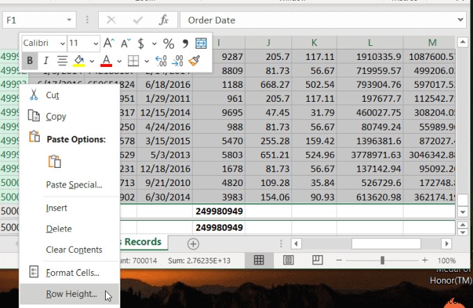 วิธีแก้ไขแถวใน Excel 