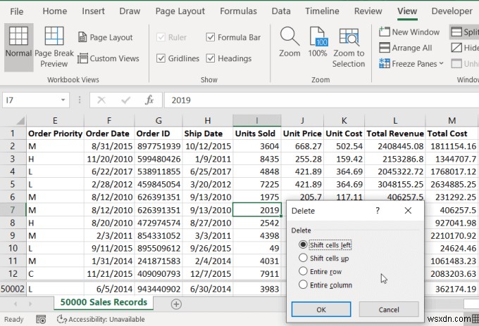 วิธีแก้ไขแถวใน Excel 