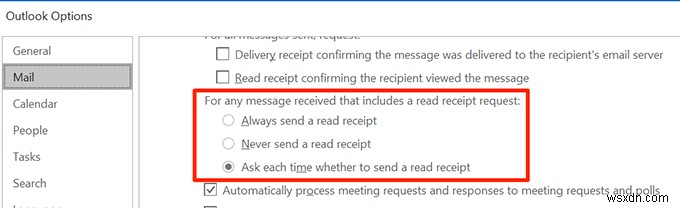 วิธีตั้งค่าใบตอบรับการอ่านใน Outlook 