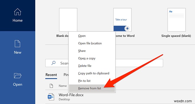 วิธีล้างรายการไฟล์ที่เปิดล่าสุดใน Word 