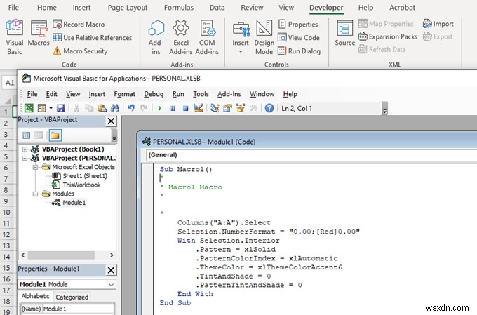 วิธีสร้างมาโครหรือสคริปต์ VBA ใน Excel 