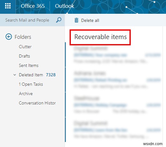 วิธีการกู้คืนอีเมลที่ถูกลบใน Office 365 