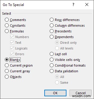 วิธีการลบบรรทัดว่างใน Excel