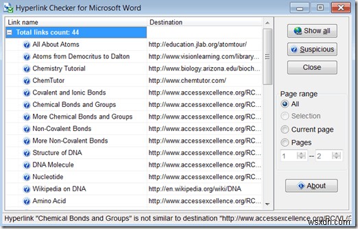 ตรวจสอบไฮเปอร์ลิงก์ทั้งหมดในเอกสาร MS Word ในไม่กี่วินาที 