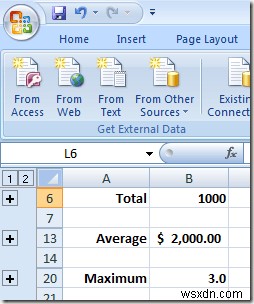 จัดกลุ่มแถวและคอลัมน์ในแผ่นงาน Excel 