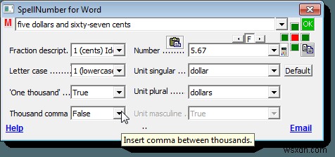 สะกดตัวเลขอย่างรวดเร็วใน Word และ Excel 