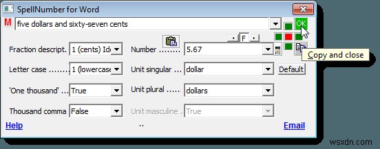 สะกดตัวเลขอย่างรวดเร็วใน Word และ Excel 