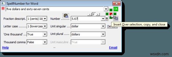 สะกดตัวเลขอย่างรวดเร็วใน Word และ Excel 