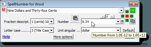 สะกดตัวเลขอย่างรวดเร็วใน Word และ Excel 