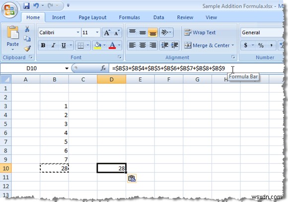 รักษาการอ้างอิงเซลล์เมื่อคัดลอกสูตรใน Excel 