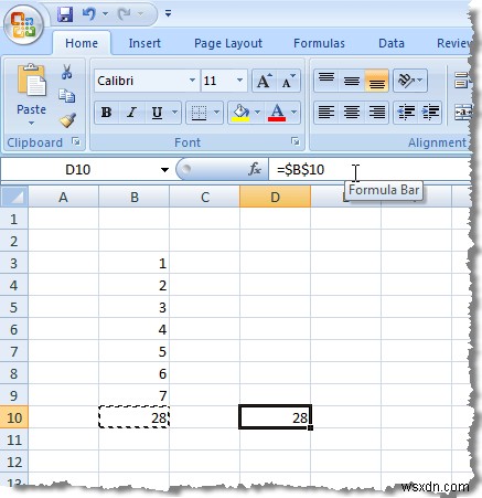 รักษาการอ้างอิงเซลล์เมื่อคัดลอกสูตรใน Excel 