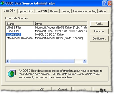 การเชื่อมต่อ Excel กับ MySQL 