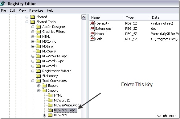 แก้ไขข้อผิดพลาด  Word Cannot Start the Converter MSWRD632.WPC/SSPDFCG_x64.CNV  