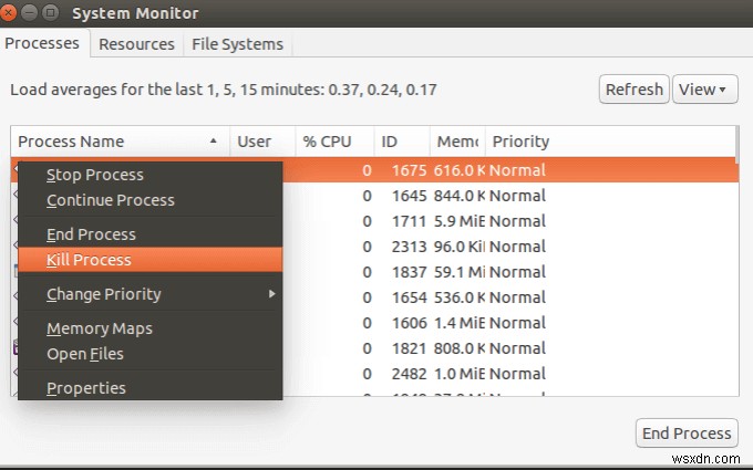 วิธีออกจากโปรแกรมแช่แข็งใน Linux 