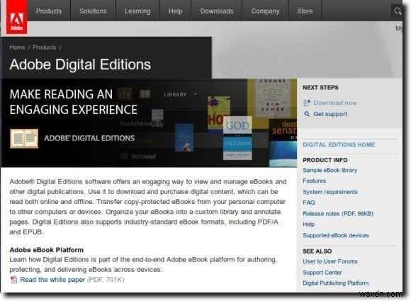 ติดตั้ง Adobe Digital Editions ใน Ubuntu Linux 