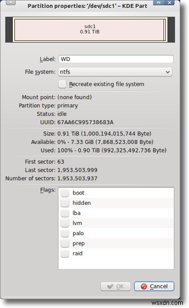 การแก้ไขพาร์ติชั่นด้วย KDE Partition Manager