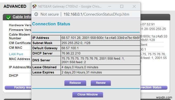 วิธีเผยแพร่และต่ออายุที่อยู่ IP 