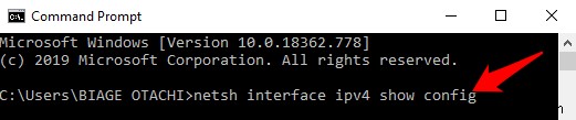 เปลี่ยนที่อยู่ IP และเซิร์ฟเวอร์ DNS โดยใช้ Command Prompt 