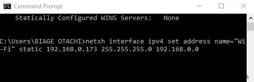 เปลี่ยนที่อยู่ IP และเซิร์ฟเวอร์ DNS โดยใช้ Command Prompt 