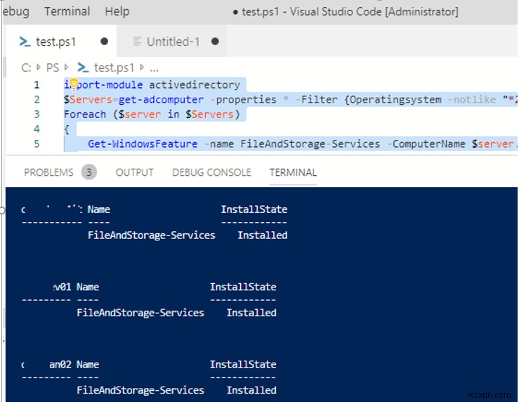 การจัดการบทบาทและคุณสมบัติของเซิร์ฟเวอร์ Windows ด้วย PowerShell 