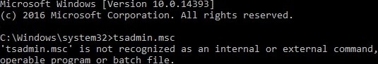 การใช้ TSADMIN.msc และ TSCONFIG.msc Snap-Ins บนโฮสต์ Windows Server 2016 RDS 