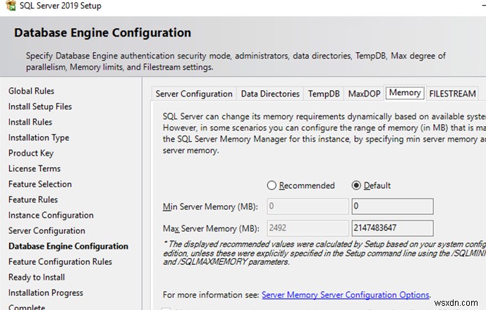 คู่มือการติดตั้ง MS SQL Server 2019:การตั้งค่าพื้นฐานและคำแนะนำ 