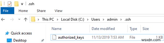 การกำหนดค่า SSH Key-Based Authentication บน Windows 10/ Server 2019 