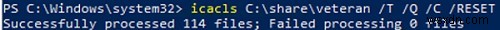 วิธีการตั้งค่า คัดลอก ส่งออก หรือกู้คืนสิทธิ์ NTFS โดยใช้ iCACLS 