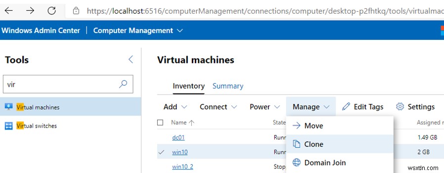 นำเข้า ส่งออก และโคลนเครื่องเสมือนใน Hyper-V 