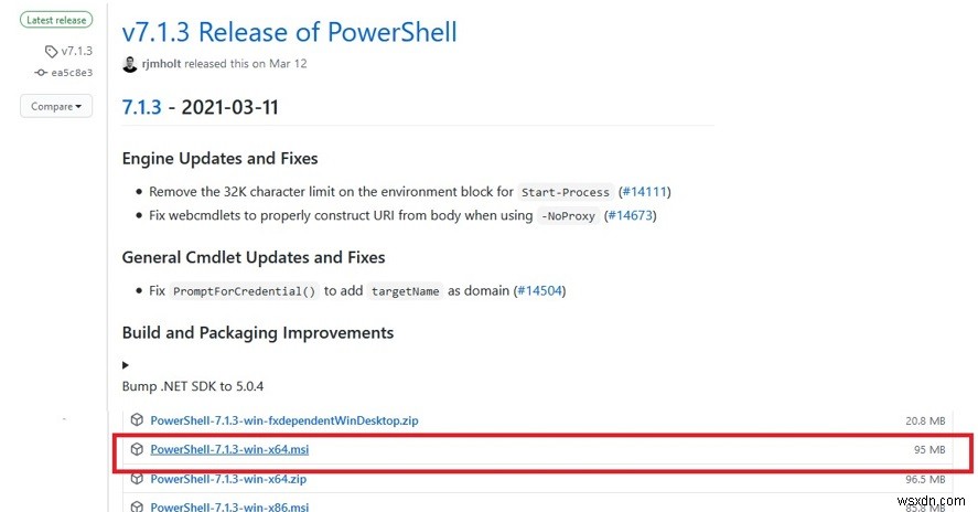 กำลังอัปเดตเวอร์ชัน PowerShell บน Windows 