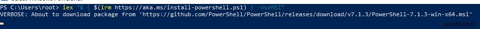 กำลังอัปเดตเวอร์ชัน PowerShell บน Windows 