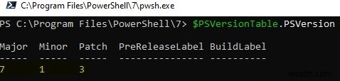 กำลังอัปเดตเวอร์ชัน PowerShell บน Windows 