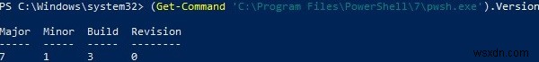 กำลังอัปเดตเวอร์ชัน PowerShell บน Windows 