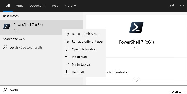 กำลังอัปเดตเวอร์ชัน PowerShell บน Windows 