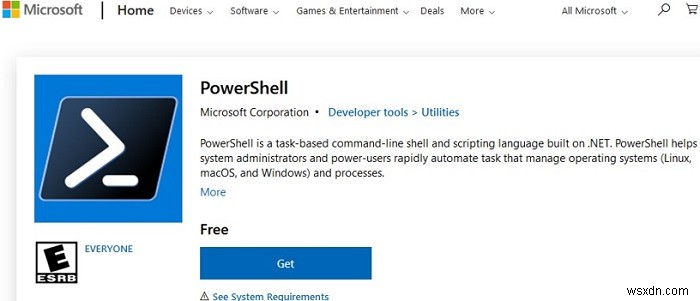 กำลังอัปเดตเวอร์ชัน PowerShell บน Windows 