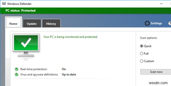 การใช้ Windows Defender Antivirus บน Windows Server 2019 และ 2016 