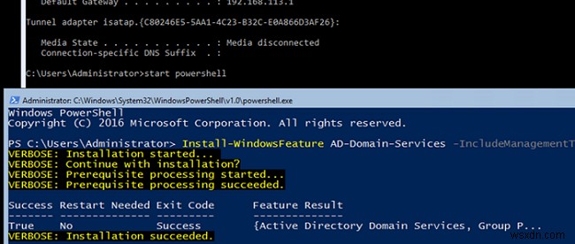 Windows Server Core:การติดตั้ง Active Directory Domain Controller 