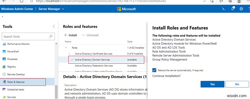 Windows Server Core:การติดตั้ง Active Directory Domain Controller 