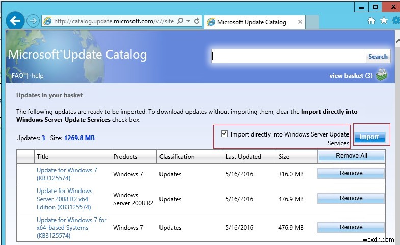 วิธีการนำเข้า (เพิ่ม) การปรับปรุงด้วยตนเองใน WSUS จาก Microsoft Update Catalog? 